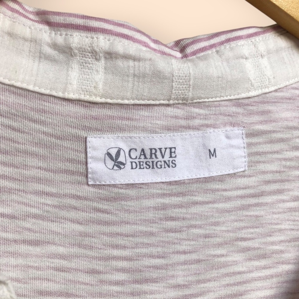 Carve Designs Organic Cotton Lavender Striped Sleeveless T-shirt Dress Women’s M - Picture 5 of 11